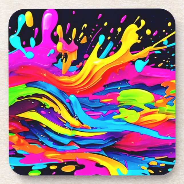 Porta-copo Abstrato Color Burst Art (Frente)