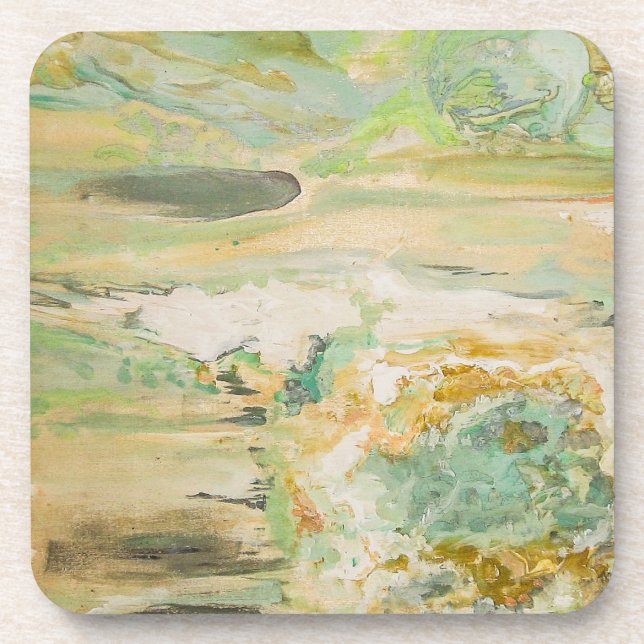 Porta-copo Abstrato de arte suave verde (Frente)