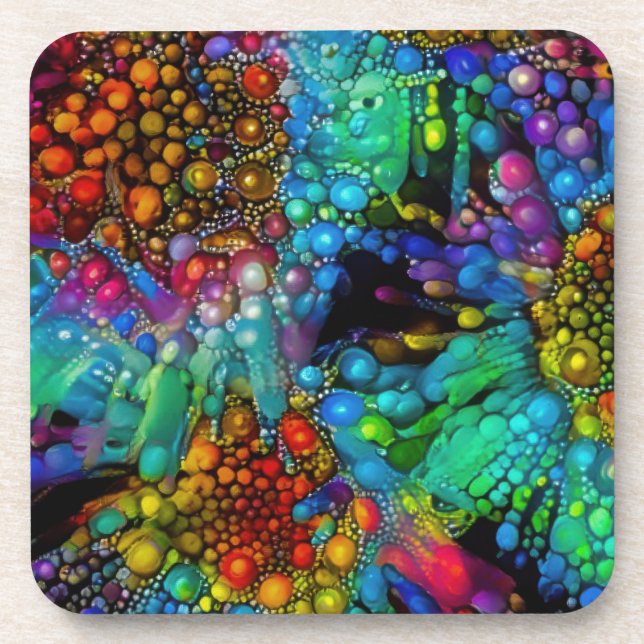 Porta-copo Abstrato de Queimaduras Psicodélicas (Frente)