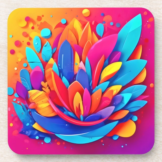 Porta-copo Abstrato Floral Burst (Frente)