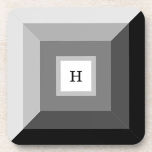 Porta-copo Abstrato Geométrico Moderno Preto, Cinza e Branco