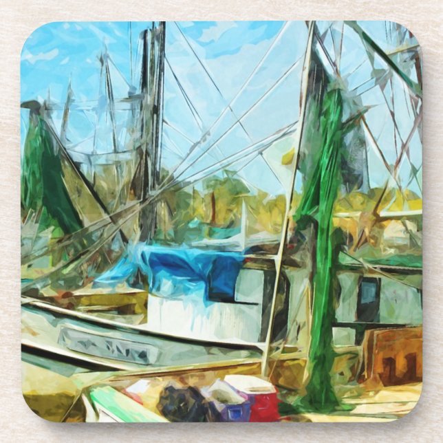 Porta-copo ABSTRATO Impressionista.jpg do SHRIMP BOATS DOCKED (Frente)