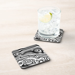Porta-copo Abstrato - Linhas Pretas e Brancas Adormecidas - P