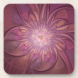 Porta-copo Abstrato Modern Floral Arte Fractal Cores de Berry