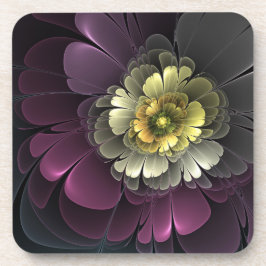 Porta-copo Abstrato Modern Purpur Khaki Cinza Flor Fractal