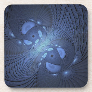 Porta-copo Abstrato moderno Trendy Dusk Blue Fractal Art
