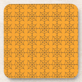 Porta-copo Abstrato Orange and Black Halloween Spider Web