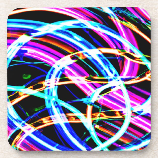 Porta-copo Abstrato - Padrão colorido Neon Design (Frente)