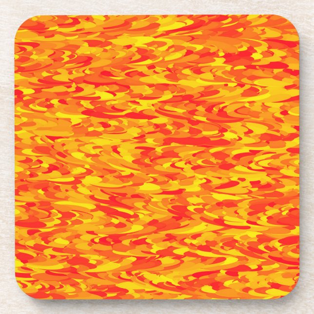 Porta-copo Abstrato - Padrão Laranja Amarelo (Frente)