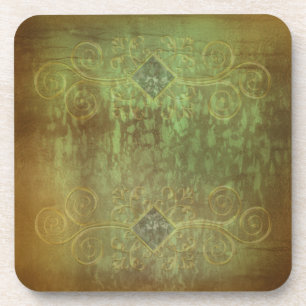 Porta-copo Abstrato patina cobre e verde por Renee