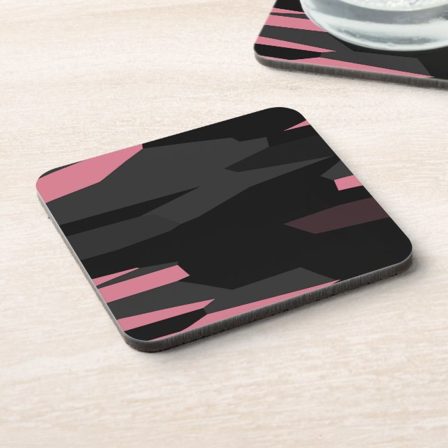 Porta-copo abstrato rosa e preto (Left Side)