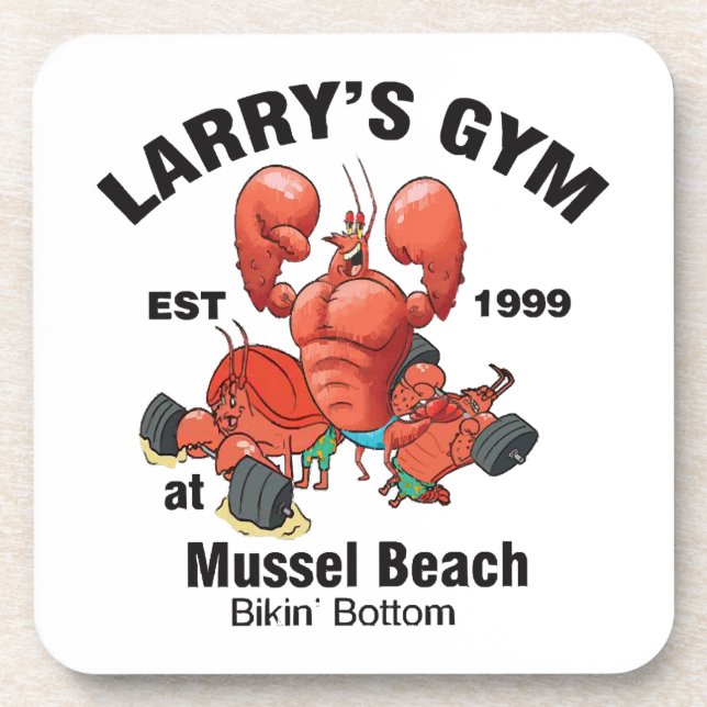 Porta-copo Academia do Larry em Mussel Beach (Frente)