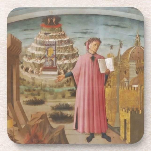 Porta-copo Acessórios de arte da Dante e da Divina Comédia (Frente)
