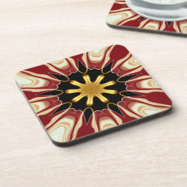 Porta-copo Achempong: Starburst | Deep Crimson & Gold Luxury