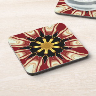 Porta-copo Achempong: Starburst Luxo em Dourado e Carmesim