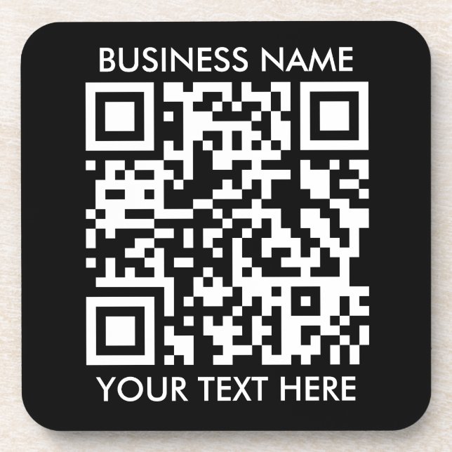 Porta-copo Add your own QR Code text Scan Minimal Simple (Frente)