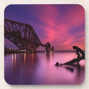 Porta-copo Adiante ponte do trilho no por do sol Scotland