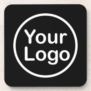 Porta-copo Adicione seu próprio logotipo Fundo preto