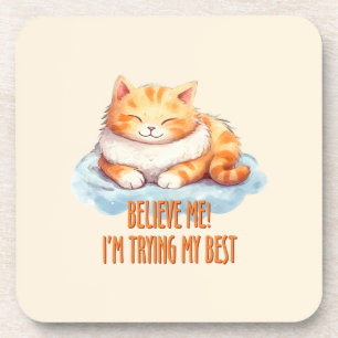 Porta-copo Adorável Laranja Tabby Cat. Estou tentando o meu m