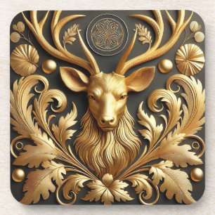 Porta-copo Adorno de Cabeça de Veado Dourado Elegante