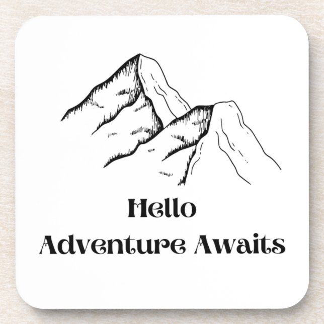 Porta-copo Adventure Awaits printed on a plastic  (Frente)