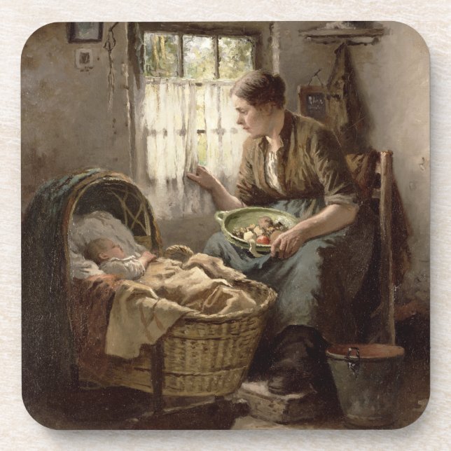 Porta-copo Afeição maternal (óleo em canvas) (Frente)