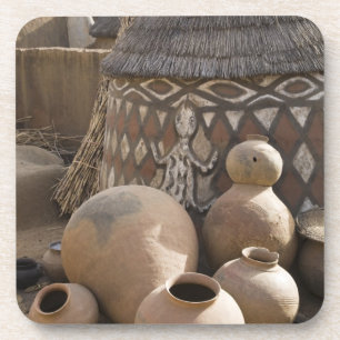Porta-copo África, África Ocidental, Gana, Sirigu. Artesanal
