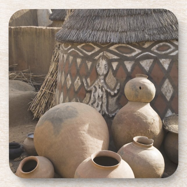 Porta-copo África, África Ocidental, Gana, Sirigu. artesanato (Frente)