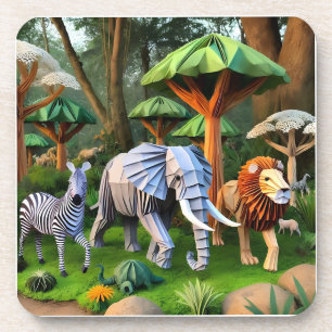 Porta-copo African animals in origame