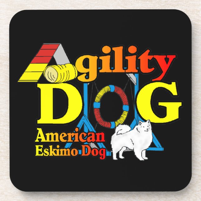 Porta-copo Agilidade de Cão Eskimo Americano (Frente)