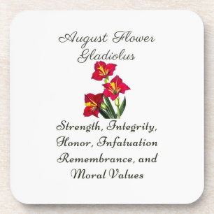 Porta-copo Agosto Nascimento Mês Flor Gladiolus Presente