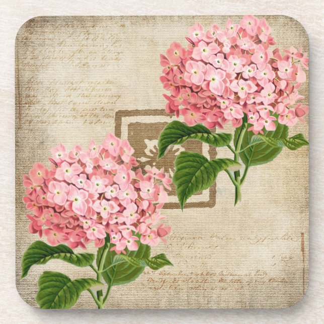 Porta-copo Agrupamentos de Hortênsias Rosa II (Frente)