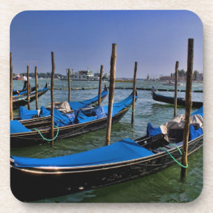 Porta-copo Água do Grande Canal com barcos gondalo alinhados
