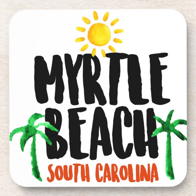 Porta-copo Aguarela de Myrtle Beach (Frente)
