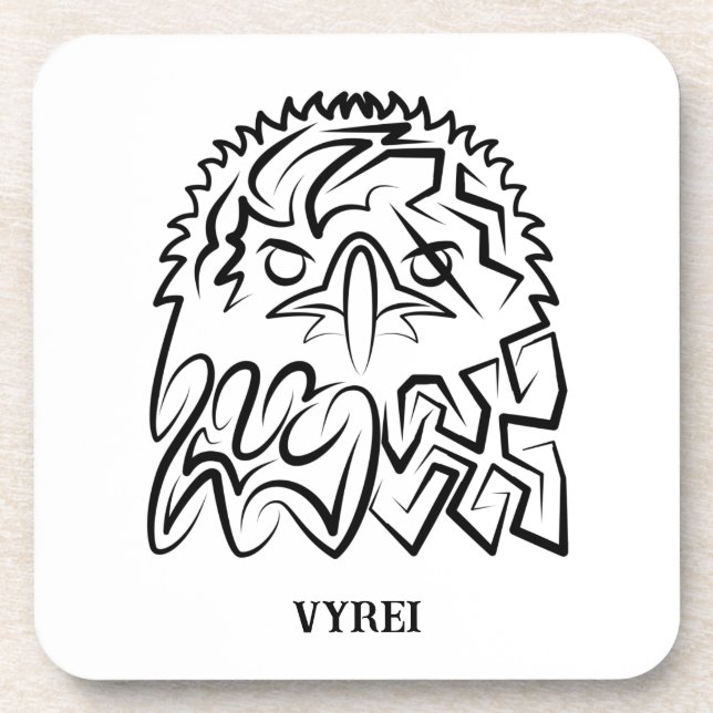 Porta-copo Águia Tribal Negra (Frente)