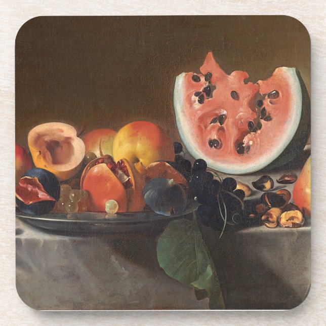 Porta-copo Ainda vida com melancias e carafe (Frente)