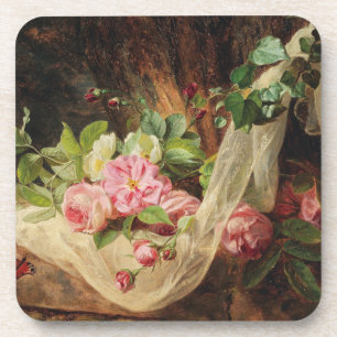 Porta-copo "Ainda viva com Rosas no chão da floresta" - Lach