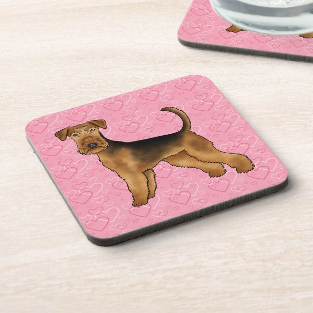 Porta-copo Airedale Terrier Cachorro de Desenho Animado Fofo  (Left Side)