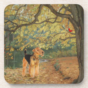 Porta-copo Airedale Terrier Observação de Pássaros