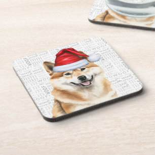 Porta-copo Akita Dog Woof Word Art Holiday