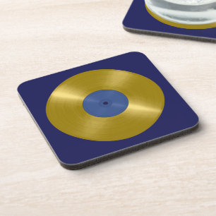 Porta-copo Álbum de Vinil Dourado