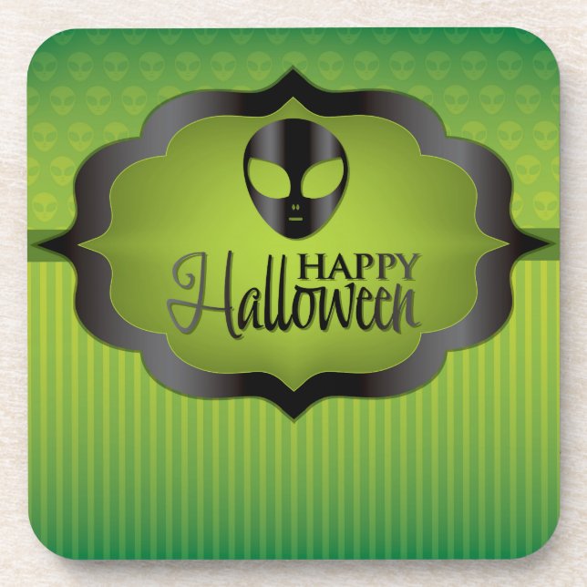 Porta-copo Alienígena verde Halloween (Frente)