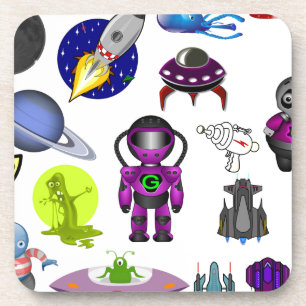 Porta-copo aliens de clipe de espaço artesanato