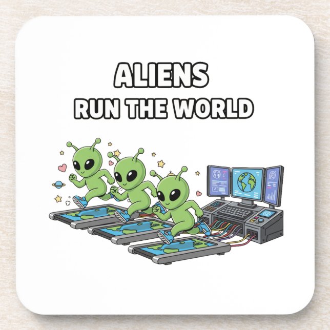 Porta-copo Aliens Run the World (Frente)