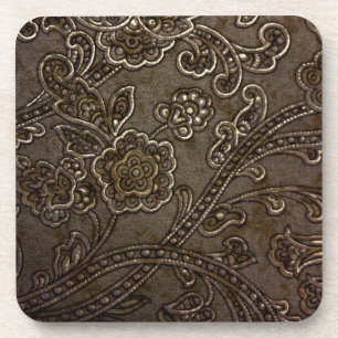 Porta-copo Alivio floral de bronze