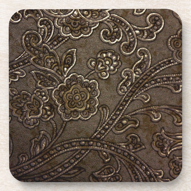 Porta-copo Alivio Floral de Bronze (Frente)