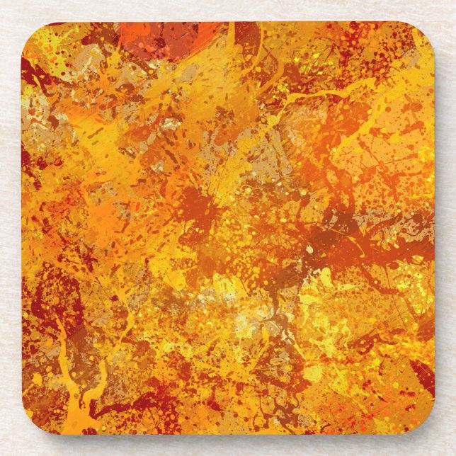 Porta-copo Alloy Orange e Amber Paint Splatter Abstrato (Frente)