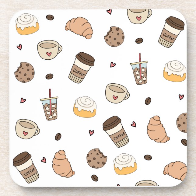 Porta-copo Almofada decorativa coffee lovers  (Frente)