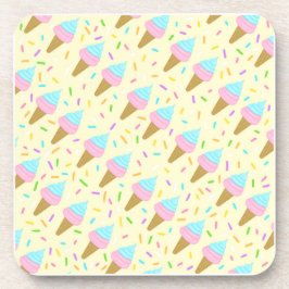 Porta-copo Almofada fofa com estampa contínua de sorvetes
