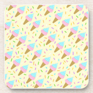 Porta-copo Almofada fofa com estampa contínua de sorvetes